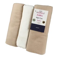 Pieluchy - Pielucha flanelowa 3 szt 70x80 biała beżowa komplet - miniaturka - grafika 1