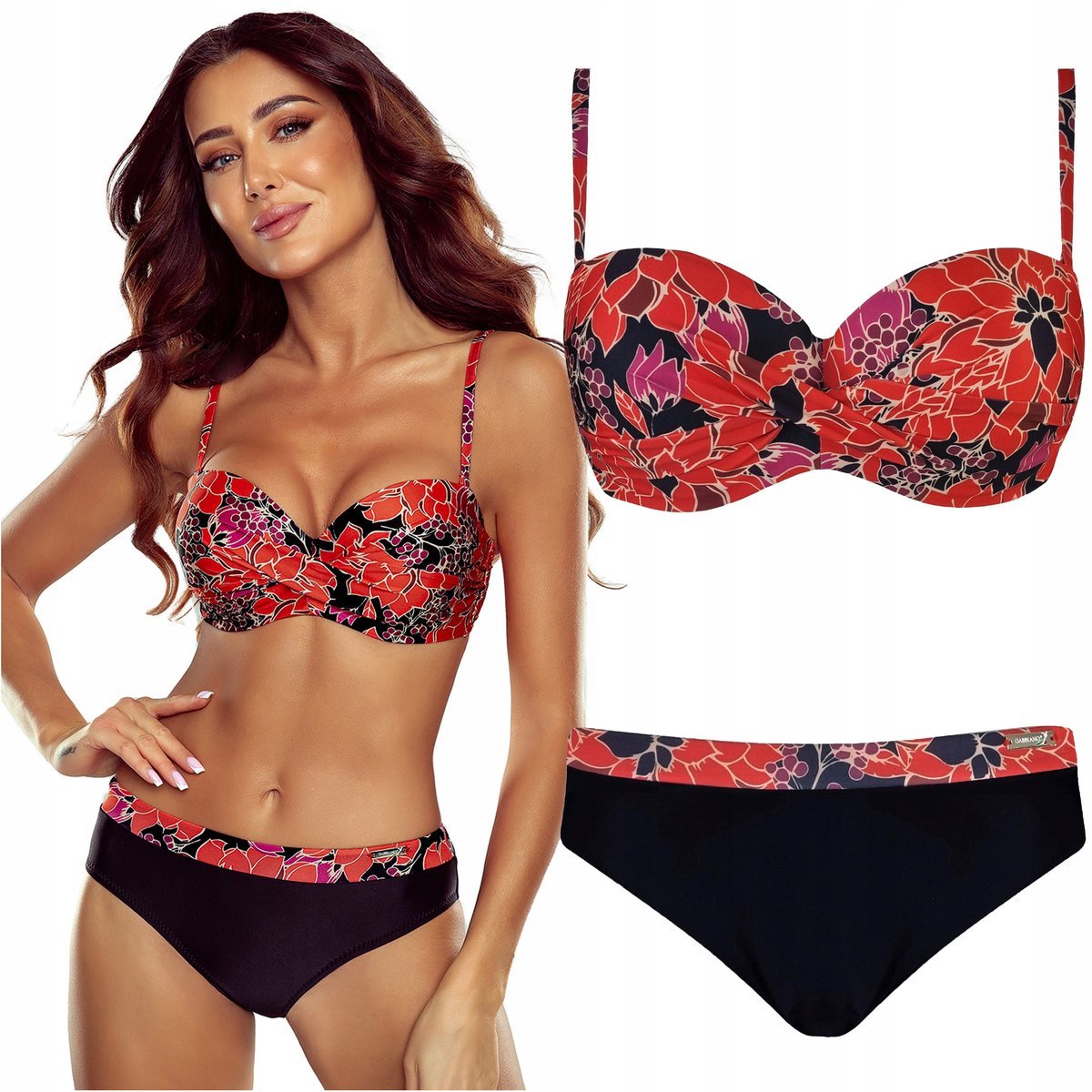 Strój kąpielowy dwuczęściowy push up GABBIANO Evita-DX 12/A 42C XL 85C