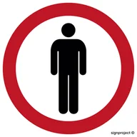 Systemy ekspozycyjne i znaki informacyjne - SA034 ZAKAZ RUCHU PIESZYCH, PN - PŁYTA PCV 1MM; (300X300MM) - miniaturka - grafika 1