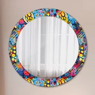 Lustra - Lustro dekoracyjne okrągłe Kolorowe bazgroły - miniaturka - grafika 1