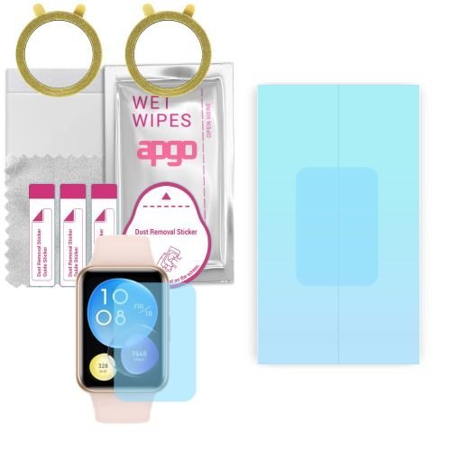 2x folia ochronna hydrożelowa do Huawei Watch Fit 2 - apgo HD HQ FLEX Smartwatch Hydrogel Protection Ochrona na ekran smartwatcha