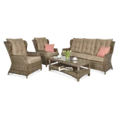 Meble ogrodowe - FocusGarden Zestaw mebli ogrodowych Trivento 3, brązowy - miniaturka - grafika 1