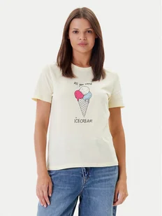ONLY T-Shirt Fun Life 15349901 Żółty Regular Fit - Koszulki i topy damskie - miniaturka - grafika 1
