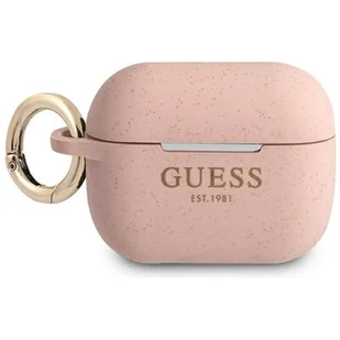 GUESS Silicone Glitter do Apple AirPods Pro Różowy - Akcesoria do słuchawek - miniaturka - grafika 1