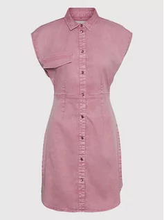 Sukienki - Noisy May Sukienka jeansowa Alberta 27020697 Różowy Regular Fit - grafika 1