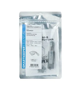 Smartkeeper BL04PKGY bloker portów Blokada portu + klucz USB Typu B Szary Plastik 1 szt. - Kontrola dostępu - miniaturka - grafika 1