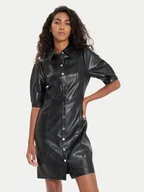Sukienki - Morgan Sukienka z imitacji skóry 242-RLONGO Czarny Slim Fit - miniaturka - grafika 1