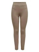 Legginsy - ONLY Legginsy "Nori" w kolorze jasnobrązowym - miniaturka - grafika 1