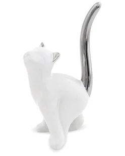 Figurka PIGMEJKA Kot, biała, 15,5x7,5x5,5 cm - Figurki dekoracyjne - miniaturka - grafika 1