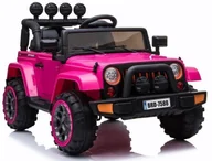 Pojazdy elektryczne dla dzieci - Auto Jeep 4 Silniki 12V Ekoskóra Piankowe Koła Kluczyk Różowy - miniaturka - grafika 1