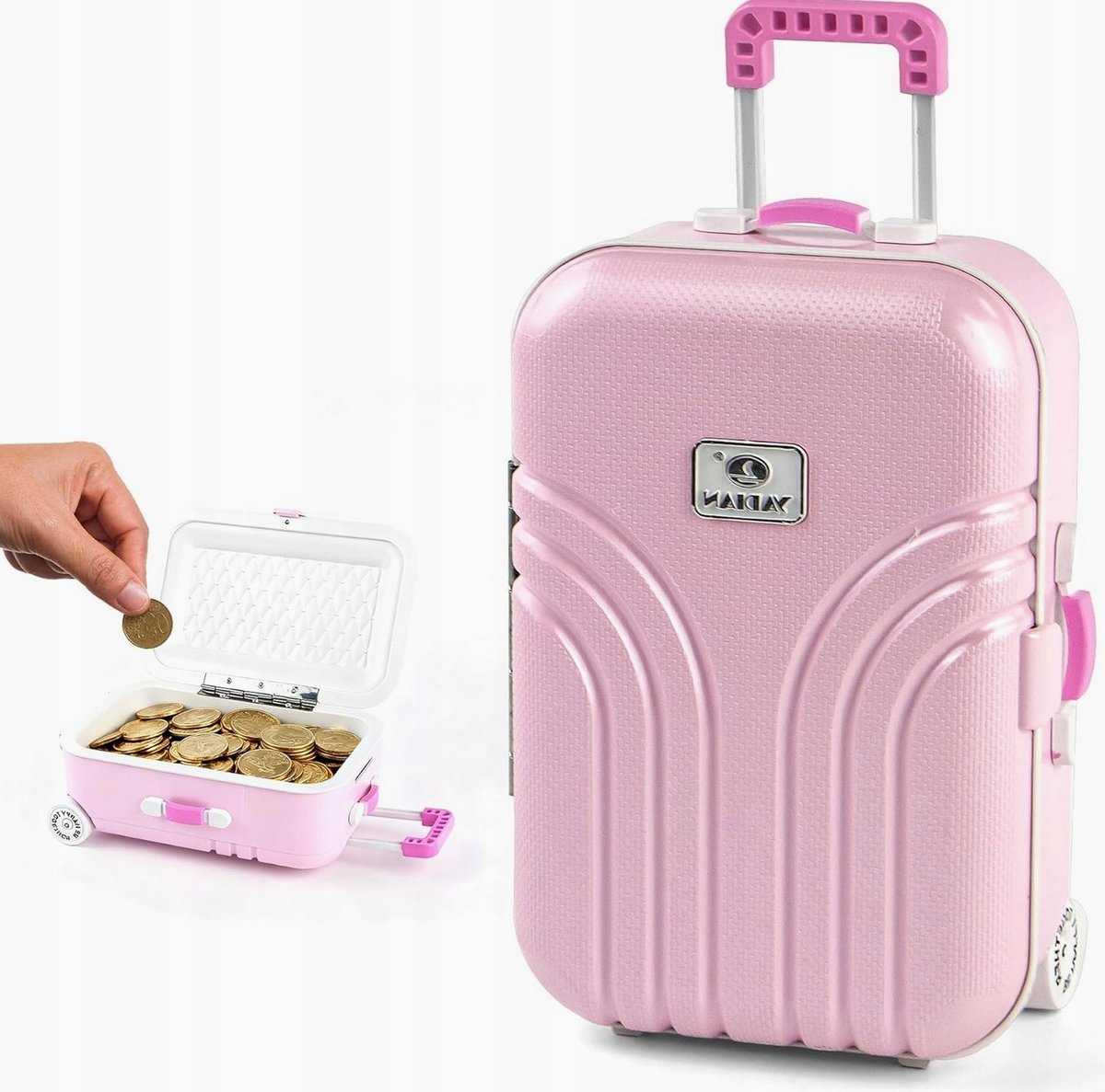 WALIZKA 16X105X7CM PLASTIKOWA KREATYWNA ZABAWKA ETUI RÓŻOWA MINI