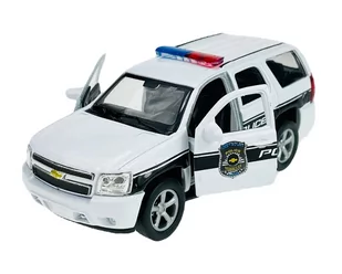 Welly 2008 Chevrolet Tahoe Policja Biały 1:34 Samochów Nowy Metalowy Model - Samochody i pojazdy dla dzieci - miniaturka - grafika 1