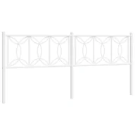 Inne meble do sypialni - vidaXL Metalowe wezgłowie, białe, 200 cm - miniaturka - grafika 1