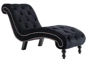 Szezlongi - Pikowany czarny szezlong w stylu ludwikowskim L1-M68 - miniaturka - grafika 1