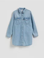 Sukienki - Reserved - Jeansowa sukienka mini - niebieski - miniaturka - grafika 1