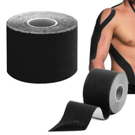 Akcesoria do rehabilitacji - Kinesiotaping Tejpy Tejp Tejpa Kinesio Tape Mocny Czarny - miniaturka - grafika 1