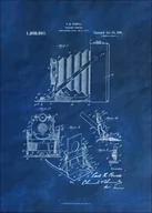 Plakaty - Patent, Kamera Składana Projekt z 1916 Czarne Niebieski - plakat Wymiar do wyboru: 42x59,4 cm - miniaturka - grafika 1