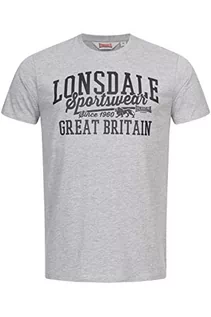 Koszulki męskie - Lonsdale Dervaig T-shirt męski, Marl Grey/Black, XXL - grafika 1