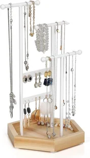SONGMICS 20,5 x 18 x 36 cm metalowo-drewniany stojak na biżuterię drzewko na biżuterię prezent dla dziewczynki kobiety biały JJS03NW - Biżuteria - akcesoria SONGMICS 20,5 x 18 x 36 cm metalowo-drewniany stojak na biżuterię drzewko na biżuterię prezent dla dziewczynki kobiety biały JJS03NW - Biżuteria - akcesoria - miniaturka - grafika 6
