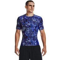Koszulki sportowe męskie - Męska koszulka treningowa Under Armour Men's HeatGear Armour Printed Short Sleeve - niebieska - UNDER ARMOUR - miniaturka - grafika 1