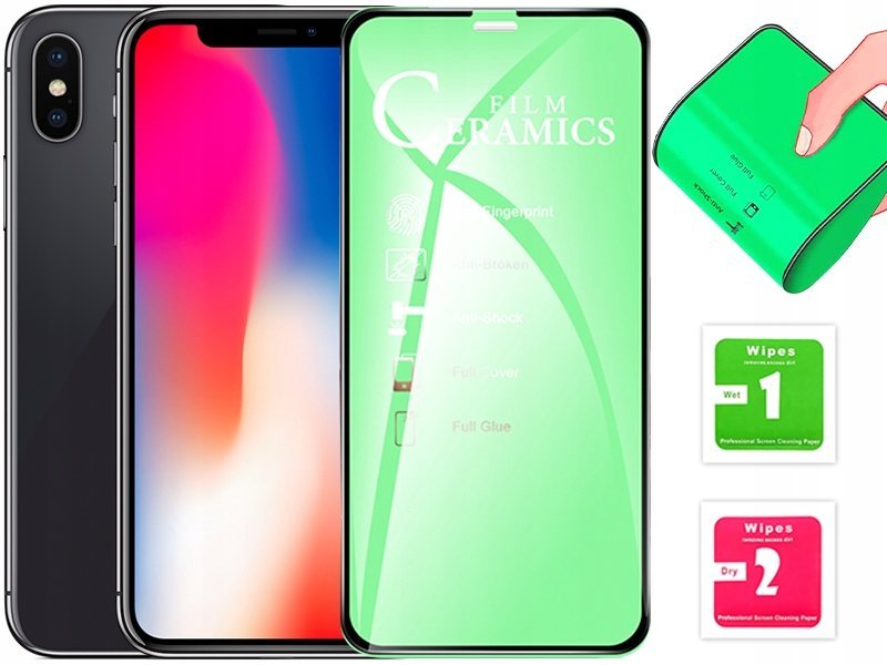 SZKŁO HYBRYDOWE 5D OCHRONNE PEŁNE ELASTYCZNE SZYBKA DO IPHONE X XS 11 PRO