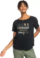 Koszulki i topy damskie - t-shirt damski ROXY OCEAN AFTER TEE Anthracite - KVJ0 - miniaturka - grafika 1