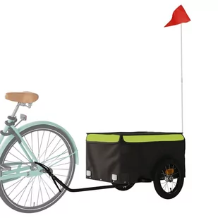 Przyczepka rowerowa, czarno-zielona, 30 kg, żelazo Lumarko! - Przyczepki rowerowe - miniaturka - grafika 4