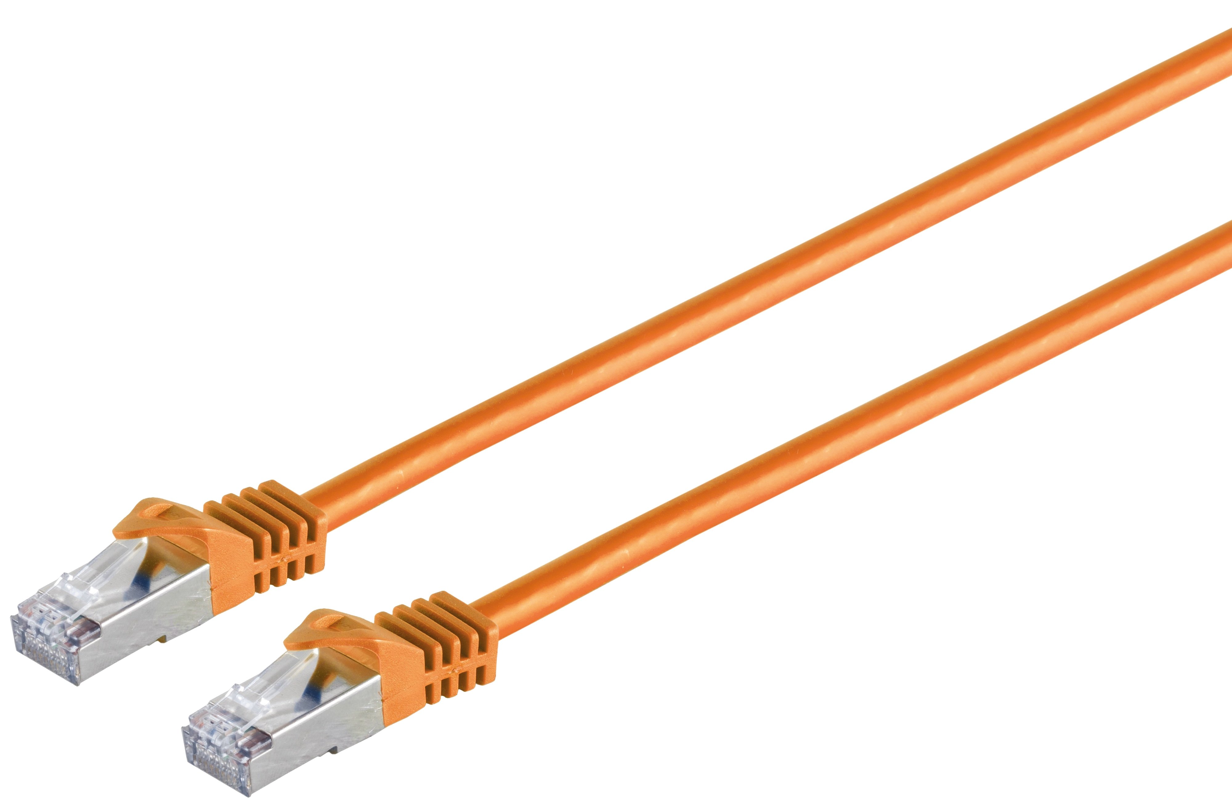 Kabel sieciowy S/CONN o maksymalnej łączności - kabel krosowy RJ45 S/FTP, PIMF, kabel surowyCat.7, bezhalogenowy, pomarańczowy, 1,5 m (75511-1,5O)