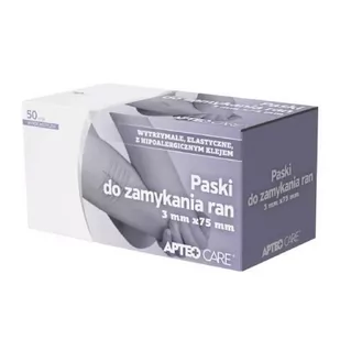 APTEO Paski do zamykania ran 3x75mm, 5 pasków - Apteczki i materiały opatrunkowe - miniaturka - grafika 1