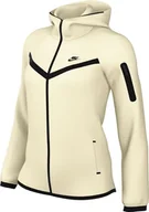 Bluzy damskie - Nike Sportswear Tech HV6747-110, damska bluza z kapturem, z zamkiem błyskawicznym na całej długości, kolor Pale Ivory/Black, HV6747-110, XS - miniaturka - grafika 1