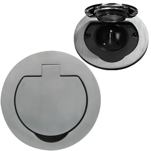 Okrągłe Hermetyczne Gniazdo z Klapką Aluminium - Gniazdka elektryczne - miniaturka - grafika 1