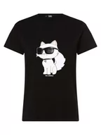 Koszulki i topy damskie - KARL LAGERFELD - T-shirt damski, czarny - miniaturka - grafika 1