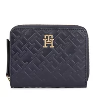 Portfele - Mały Portfel Damski Tommy Hilfiger Th Refined Med Za Mono AW0AW15755 Granatowy - miniaturka - grafika 1