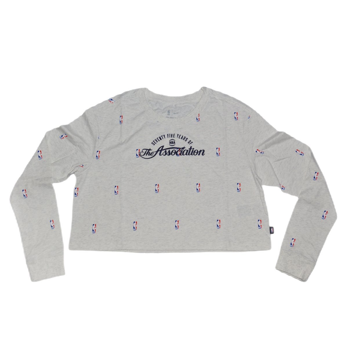 Bluza damska Nike NBA N31 Courtside Longsleeve Crop T-shirt Birch Heather - DA6810-051-XS