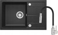 Zlewozmywaki z baterią - DEANTE ZRDG2113 Set: zlew granitowy zrd 2113 grafit + z giętą wylewką boc b740 stal-cza + osprzęt space-saver nero - miniaturka - grafika 1