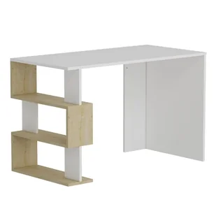 Homemania Biurko komputerowe Patara 120x60x75 cm, biel i kolor dębu Homemania - Biurka - miniaturka - grafika 1