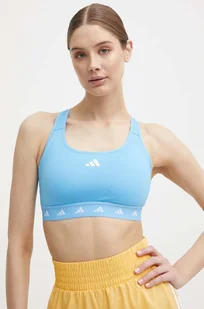 adidas Performance biustonosz sportowy Powerreact kolor niebieski IT6647 - Bielizna sportowa damska - miniaturka - grafika 1