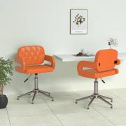 Krzesła - vidaXL Obrotowe krzesła stołowe 2 szt. pomarańczowe sztuczna skóra 335664 - miniaturka - grafika 1