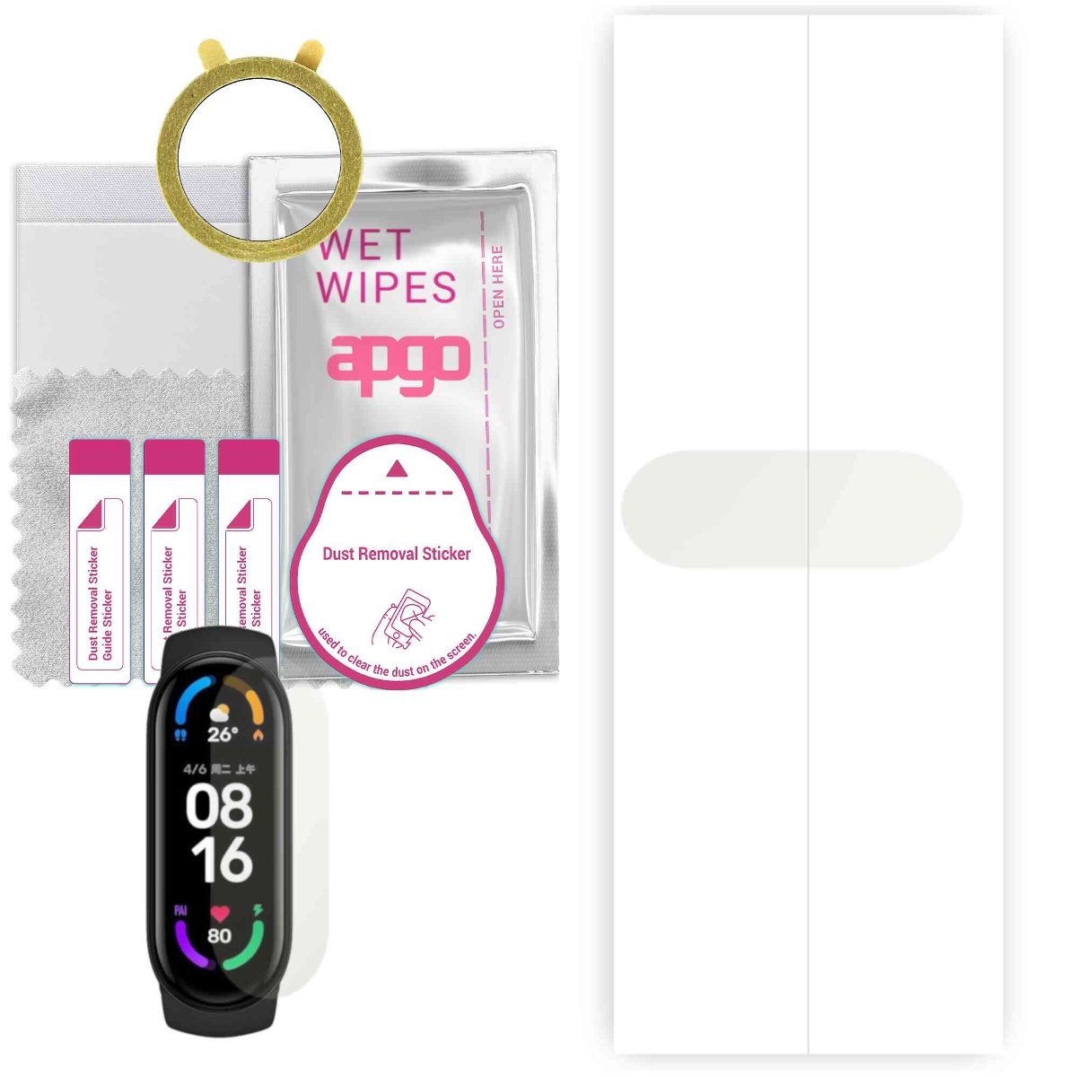 1x Folia hydrożelowa MATOWA do Xiaomi Mi Band 6 - apgo Smartwatch Hydrogel MATTE Protection Ochrona na ekran smartwatcha