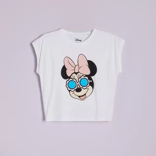 Koszulki dla dziewczynek - Reserved - T-shirt z aplikacją Minnie Mouse - Biały - grafika 1