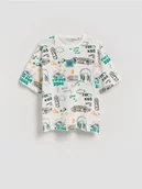 Koszulki dla chłopców - Reserved - Bawełniany t-shirt z nadrukiem - złamana biel - miniaturka - grafika 1