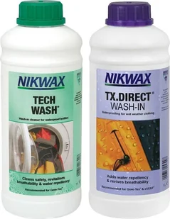 Nikwax Zestaw pielęgnacyjny Tech Wash / TX Direct Wash-In do odzieży 1000 ml - Środki do obuwia i ubrań - miniaturka - grafika 1