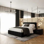 Łóżka - Łóżko tapicerowane 160x200 LEA z pojemnikiem na pościel kolor do wyboru [P] - miniaturka - grafika 1