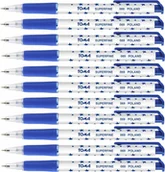 Długopisy - DŁUGOPIS AUTOMATYCZNY NIEBIESKI Toma W gwiazdki 10 sztuk Cienka linia 3 mm - miniaturka - grafika 1