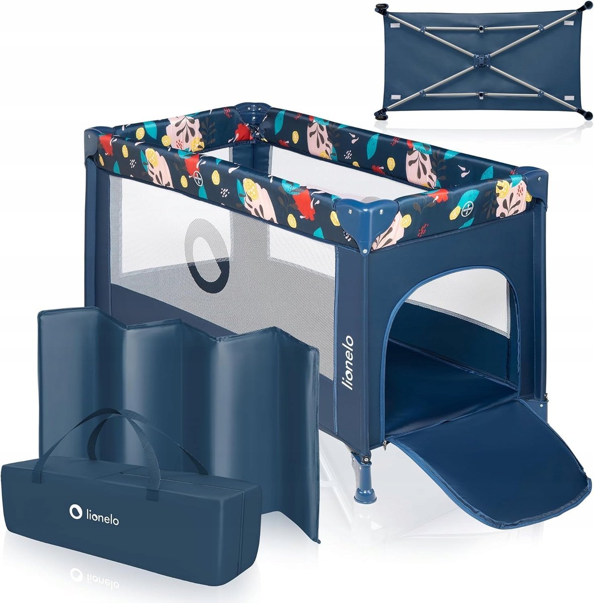 ŁÓŻECZKO TURYSTYCZNE DLA DZIECI SKŁADANE Z TORBĄ I MATA PIANKOWĄ