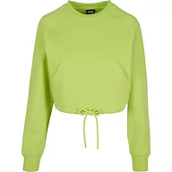 Swetry damskie - Urban Classics Damski sweter damski Oversized Short Raglan Crew Sweatshirt, Żółty (Frozen Yellow 01494), XS - miniaturka - grafika 1