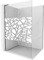 Ścianki i drzwi prysznicowe - Mexen Kioto L ścianka prysznicowa Walk-in 90 x 200 cm, biały wzór, gun gray szczotkowany - 800-090-103-66-85 - miniaturka - grafika 1