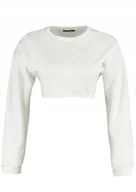 Bluzy damskie - TRENDYOL BIAŁA KRÓTKA BLUZA Z OKRĄGŁYM DEKOLTEM I DŁUGIMI RĘKAWAMI XS J7A - miniaturka - grafika 1