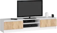 Szafki RTV - Elior Skandynawska szafka RTV biała + dąb sonoma - Palerro - miniaturka - grafika 1