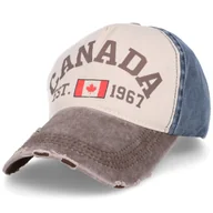 Czapki i chusty sportowe męskie - Czapka z daszkiem bejsbolówka jeans canada brown - miniaturka - grafika 1